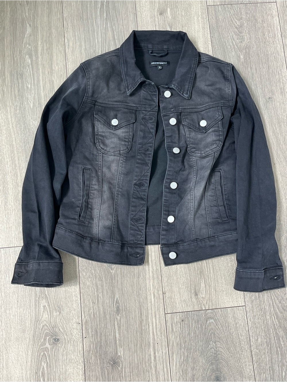 Prosperity Black Denim Trucker Jacket - Women's Classic Fit